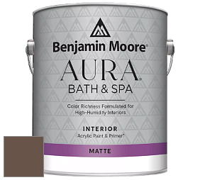Benjamin Moore Aura 532 Bath & Spa Waterborne Interior Paint Matte Finish краска цвет 2107-20 Mocha Brown