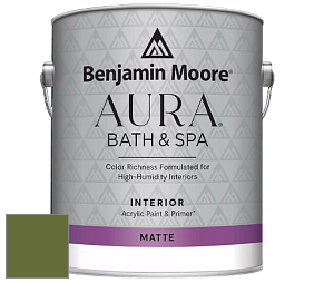 Benjamin Moore Aura 532 Bath & Spa Waterborne Interior Paint Matte Finish краска цвет NCS S 4550-G40Y 