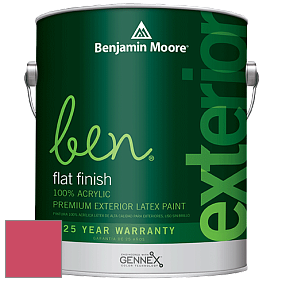 Benjamin Moore Ben 541 Waterborne Exterior Flat Finish краска цвет 2000-30 Red Tulip