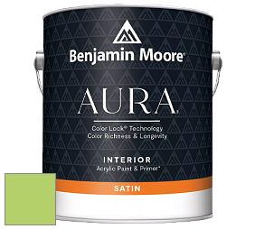 Benjamin Moore Aura 526 Waterborne Interior Satin Finish покрытие цвет 2031-40 Spring Meadow Green