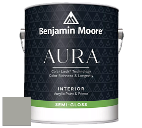 Benjamin Moore Aura 528 Waterborne Interior Semi-gloss Finish краска цвет 1482 Sabre Gray