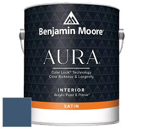 Benjamin Moore Aura 526 Waterborne Interior Satin Finish покрытие цвет 2063-20 Downpour Blue