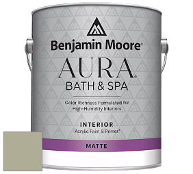 Benjamin Moore Aura 532 Bath & Spa Waterborne Interior Paint Matte Finish краска цвет NCS S 3010-G70Y 