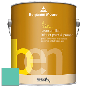 Benjamin Moore Ben W625 Premium Interior Latex Flat краска цвет 656 Miami Teal