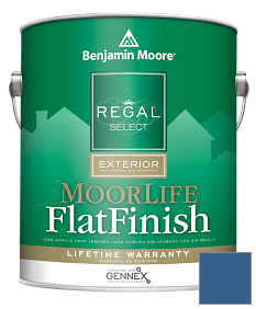 Краска Regal Select Exterior Paint-MoorLife Flat Finish (W105) цвет 798 Blue Suede Shoes