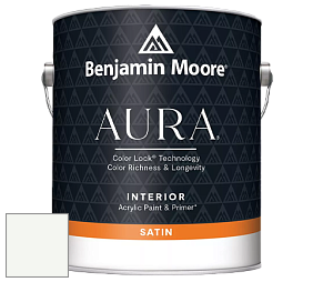 Benjamin Moore Aura 526 Waterborne Interior Satin Finish покрытие цвет OC-65 Chantilly Lace