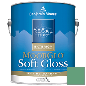Краска Regal Select Exterior Paint-Moor GloSoft Gloss Finish (W096) цвет 587 Scotch Plains Green
