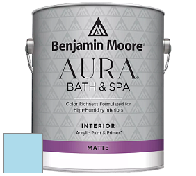 Benjamin Moore Aura 532 Bath & Spa Waterborne Interior Paint Matte Finish краска цвет 2060-60 Turquoise Haze