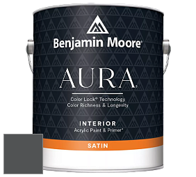 Benjamin Moore Aura 526 Waterborne Interior Satin Finish покрытие цвет 1596 Nightfall