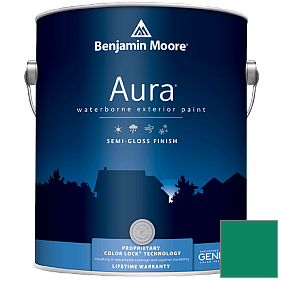 Краска Aura Waterborne Exterior Semi-Gloss Finish (632) цвет 2045-20 Lawn Green
