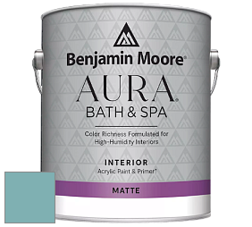 Benjamin Moore Aura 532 Bath & Spa Waterborne Interior Paint Matte Finish краска цвет RAL 6034 