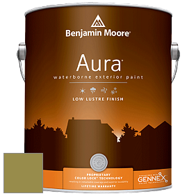 Benjamin Moore Aura 634 Waterborne Exterior Low Lustre Finish краска цвет 2147-20 Olive Moss