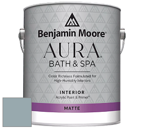 Benjamin Moore Aura 532 Bath & Spa Waterborne Interior Paint Matte Finish краска цвет NCS S 3010-B10G 