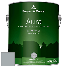 Benjamin Moore Aura 629 Waterborne Exterior Flat Finish краска цвет 2134-50 Gull Wing Gray