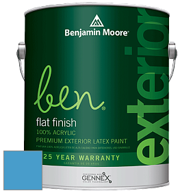 Benjamin Moore Ben 541 Waterborne Exterior Flat Finish краска цвет 2064-40 Clearest Ocean Blue