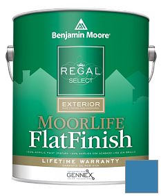 Краска Regal Select Exterior Paint-MoorLife Flat Finish (W105) цвет 797 Athens Blue