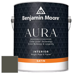 Benjamin Moore Aura 526 Waterborne Interior Satin Finish покрытие цвет 2140-10 Fatigue Green
