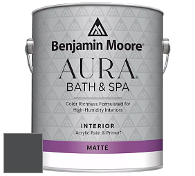 Benjamin Moore Aura 532 Bath & Spa Waterborne Interior Paint Matte Finish краска цвет 2125-10 Black Panther
