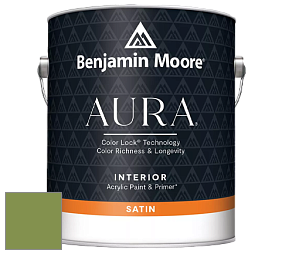 Benjamin Moore Aura 526 Waterborne Interior Satin Finish покрытие цвет NCS S 3050-G40Y 
