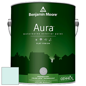 Benjamin Moore Aura 629 Waterborne Exterior Flat Finish краска цвет 2048-70 Barely Teal