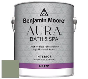 Benjamin Moore Aura 532 Bath & Spa Waterborne Interior Paint Matte Finish краска цвет 453 Adirondack Green