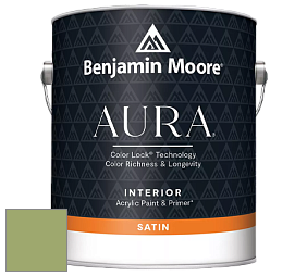 Benjamin Moore Aura 526 Waterborne Interior Satin Finish покрытие цвет 544 Kiwi