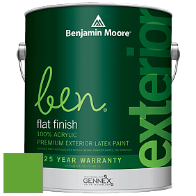 Benjamin Moore Ben 541 Waterborne Exterior Flat Finish краска цвет 2032-20 Traffic Light Green