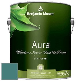 Benjamin Moore Aura 528 Waterborne Interior Semi-gloss Finish краска цвет 2049-30 Teal Ocean