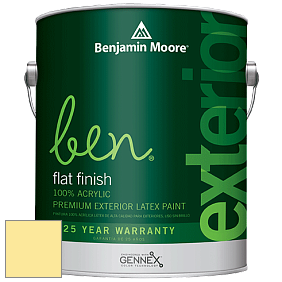 Benjamin Moore Ben 541 Waterborne Exterior Flat Finish краска цвет 2023-50 Lemon Meringue