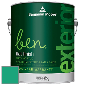 Benjamin Moore Ben 541 Waterborne Exterior Flat Finish краска цвет 2045-30 Green Leaf