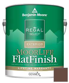 Краска Regal Select Exterior Paint-MoorLife Flat Finish (W105) цвет 2098-10 Barrel Brown