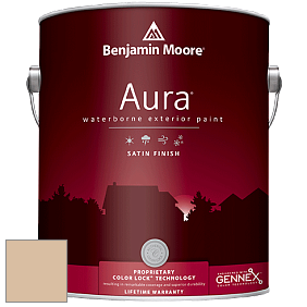 Benjamin Moore Aura 631 Waterborne Exterior Satin Finish краска цвет 1068 Squire Hill Buff
