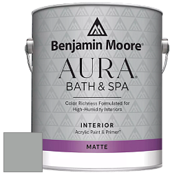 Benjamin Moore Aura 532 Bath & Spa Waterborne Interior Paint Matte Finish краска цвет RAL 9006 