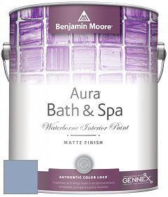 Benjamin Moore Aura 532 Bath & Spa Waterborne Interior Paint Matte Finish краска цвет 1433 Blue Pearl