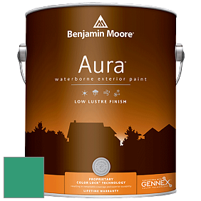 Benjamin Moore Aura 634 Waterborne Exterior Low Lustre Finish краска цвет 2043-30 Kelp Forest Green