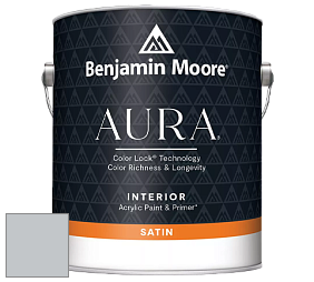 Benjamin Moore Aura 526 Waterborne Interior Satin Finish покрытие цвет 2121-40 Silver Half Dollar