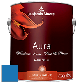Benjamin Moore Aura 526 Waterborne Interior Satin Finish покрытие цвет 2066-30 Big Country Blue