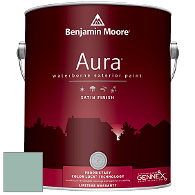 Benjamin Moore Aura 631 Waterborne Exterior Satin Finish краска цвет 683 St. Lucia Teal