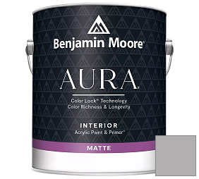 Краска Benjamin Moore Aura Interior Paint - Matte (522) цвет 1460 Silver Dollar