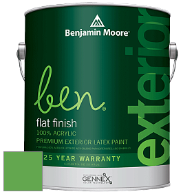 Benjamin Moore Ben 541 Waterborne Exterior Flat Finish краска цвет 2033-30 Fresh Scent Green