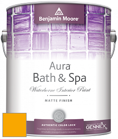 Benjamin Moore Aura 532 Bath & Spa Waterborne Interior Paint Matte Finish краска цвет 2020-10 Bumble Bee Yellow