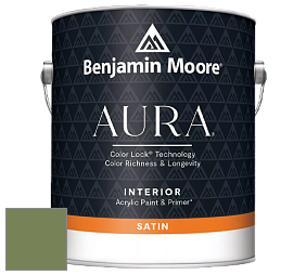 Benjamin Moore Aura 526 Waterborne Interior Satin Finish покрытие цвет 546 Courtyard Green