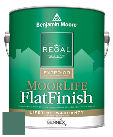 Benjamin Moore W105 Regal Select Exterior Paint-MoorLife Flat Finish краска цвет 643 Steamed Spinach