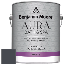 Benjamin Moore Aura 532 Bath & Spa Waterborne Interior Paint Matte Finish краска цвет RAL 7024 