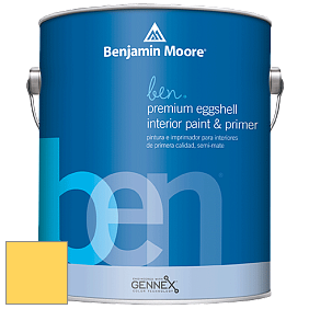 Benjamin Moore Ben W626 Premium Interior Latex Eggshell краска цвет 2021-40 Yellow Highlighter