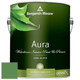 Benjamin Moore Aura 528 Waterborne Interior Semi-gloss Finish краска цвет 2034-30 Grassy Fields