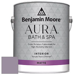 Benjamin Moore Aura 532 Bath & Spa Waterborne Interior Paint Matte Finish краска цвет 2116-40 Hazy Lilac