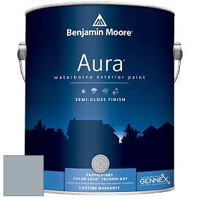 Benjamin Moore Aura 632 Waterborne Exterior Semi-Gloss Finish краска цвет 2127-50 Pike's Peak Gray
