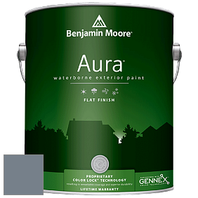 Benjamin Moore Aura 629 Waterborne Exterior Flat Finish краска цвет 2130-40 Black Pepper