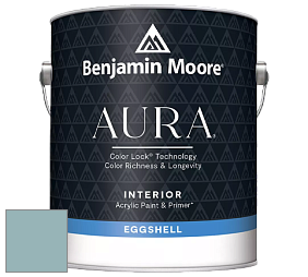 Benjamin Moore Aura 524 Waterborne Interior Eggshell Finish краска цвет 718 Ocean City Blue